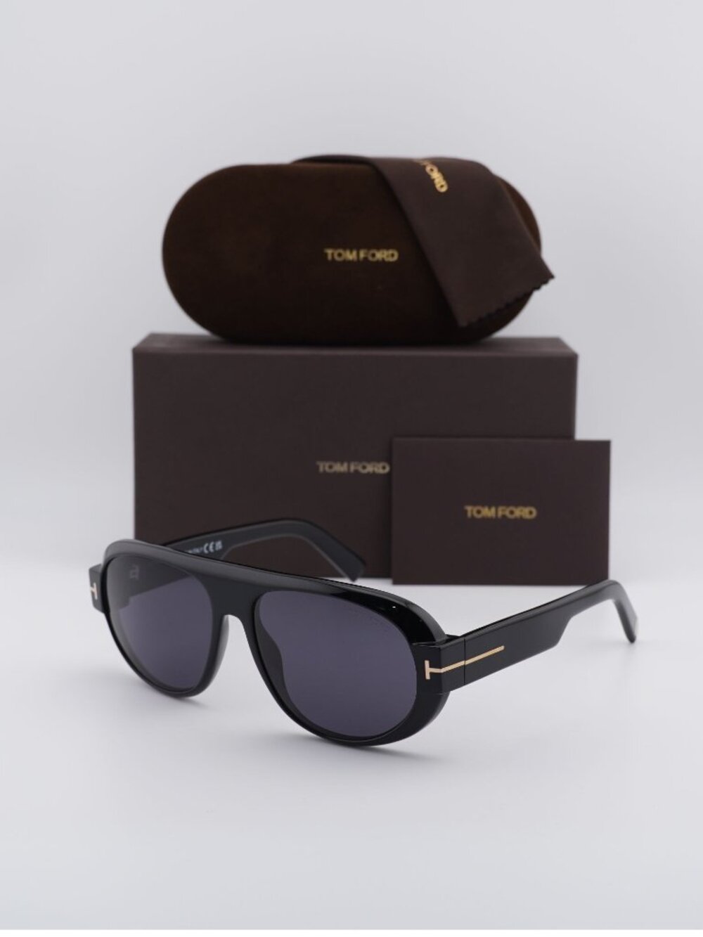 Tom Ford Blake-02 FT1102 01A Aviator Sunglasses - Black \ Smoke